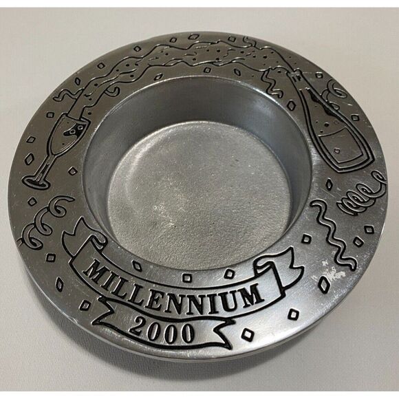 Wilton Armetale Millennium 2000 Pewter Wine Bottle Coaster Holder Vintage - Picture 1 of 8